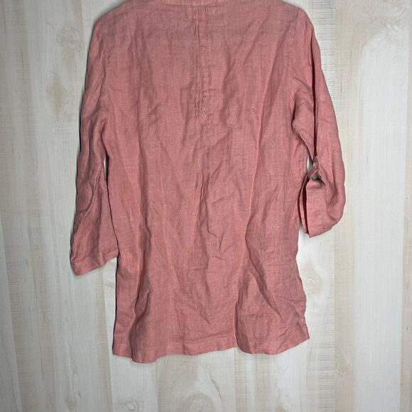 Cynthia Rowley dusty pink linen tunic top pullover style, size small - Picture 14 of 14